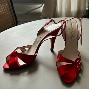 Vintage Red Strappy Heels